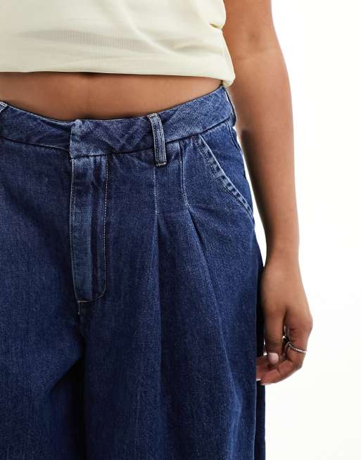 ASOS DESIGN - Geplooide jeans met wijde pijpen in rinse wash, 2 van 5