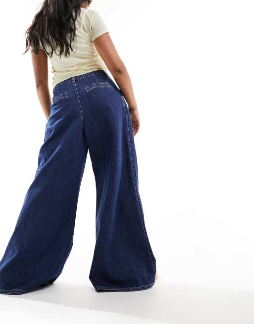 ASOS DESIGN - Geplooide jeans met wijde pijpen in rinse wash, 5 van 5