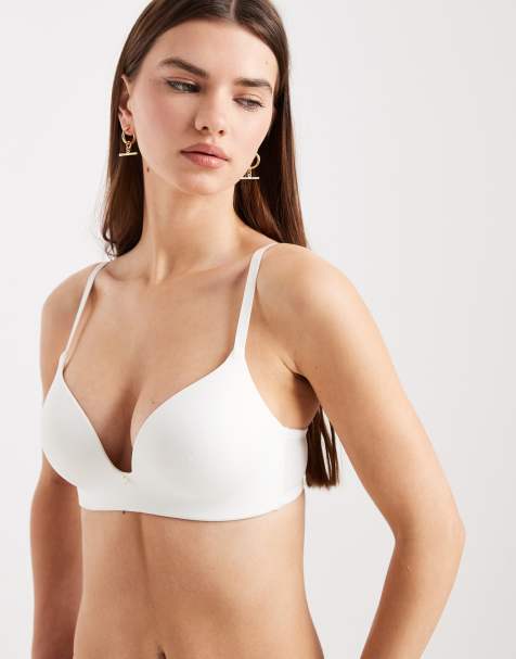 ASOS DESIGN – Gepolsterter BH ohne Bügel in Weiß mit geformten Körbchen - view 1