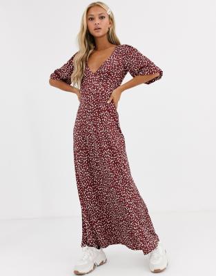 ASOS DESIGN - Gepunktetes Freizeit-Maxikleid-Bunt