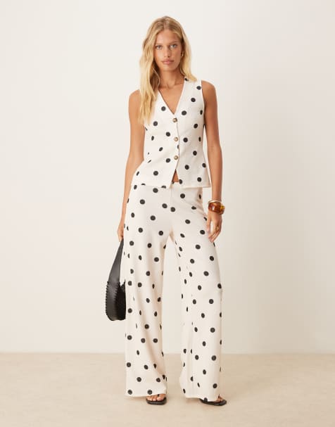 ASOS DESIGN – Gepunktetes Set mit weitem Bein - view 1