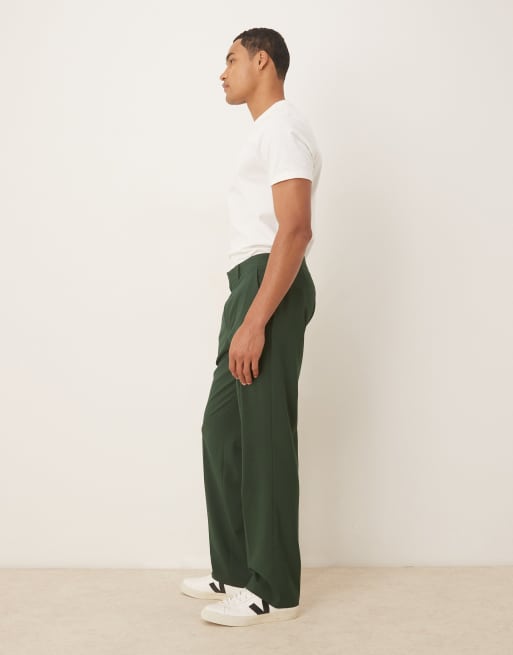ASOS DESIGN – Gerade geschnittene Anzughose in Dunkelgrün, 3 von 5