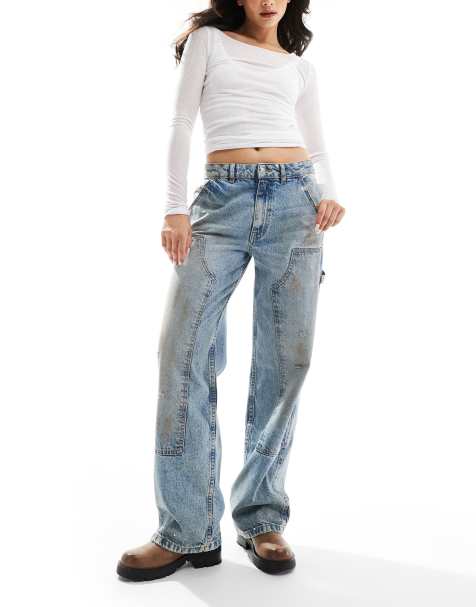 ASOS DESIGN – Gerade geschnittene Carpenter-Jeans in Vintage-Waschung - view 1