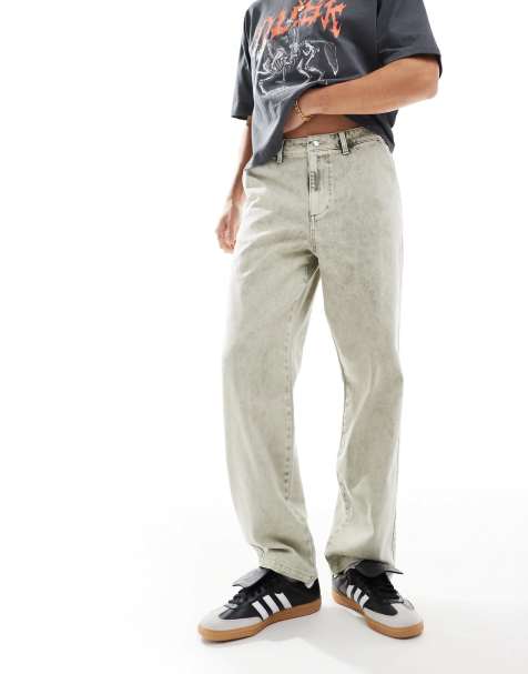 ASOS DESIGN – Gerade geschnittene Hose in hellgrauer Waschung - view 1