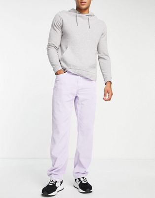 ASOS DESIGN – Gerade geschnittene Jeans aus Cord in Flieder-Violett
