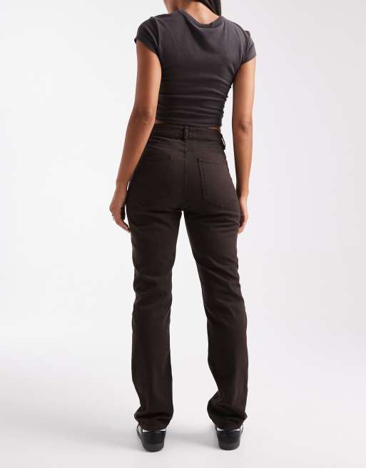 ASOS DESIGN – Gerade geschnittene Jeans in Schokobraun im Stil der 90er-Jahre , 2 von 5