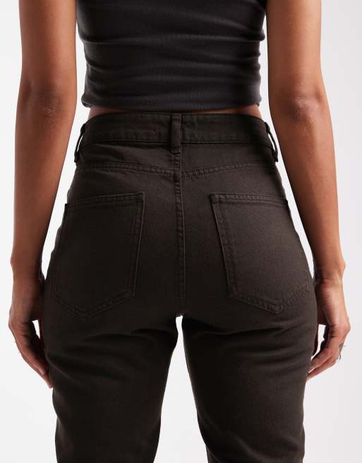 ASOS DESIGN – Gerade geschnittene Jeans in Schokobraun im Stil der 90er-Jahre , 4 von 5
