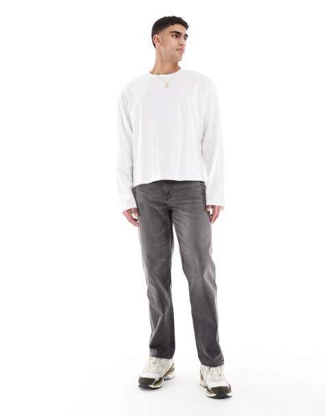 ASOS DESIGN – Gerade geschnittene Jeans in verwaschenem Schwarz mit Vintage-Farbstich - view 1