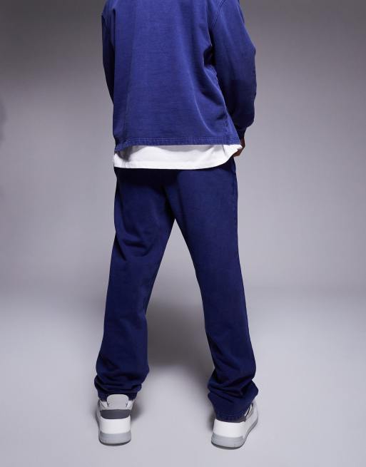 ASOS DESIGN – Gerade geschnittene Jogginghose in verwaschenem Marineblau, Kombiteil, 5 von 5
