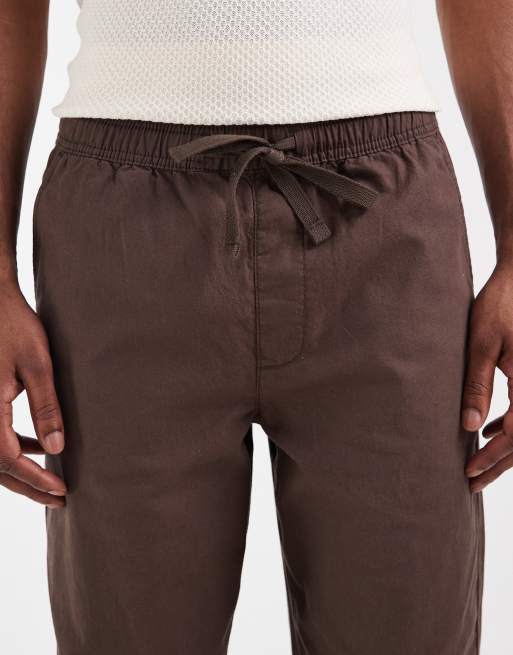 ASOS DESIGN – Gerade geschnittene Leinenmix-Hose in Braun, 5 von 5