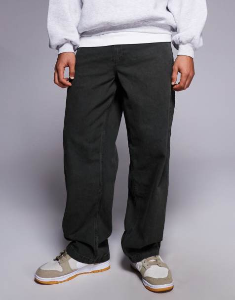 ASOS DESIGN – Gerade geschnittene Loose-Fit-Hose in Dunkelkhaki - view 1