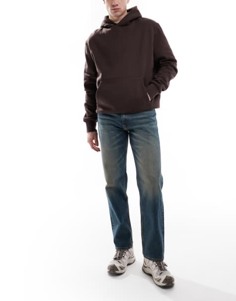 ASOS DESIGN – Gerade geschnittene Stretch-Jeans in verwaschenem Dunkelblau mit Farbstich - view 1