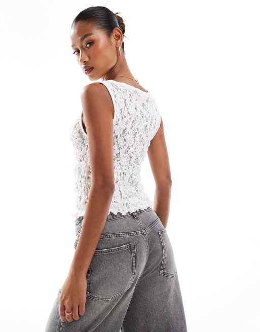 Asos white lace clearance