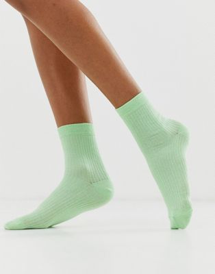 ASOS DESIGN - Geribbelde sokken-Groen