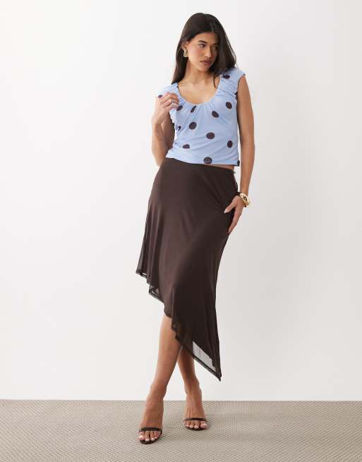 ASOS DESIGN - Gerimpelde top van mesh met stippenprint, 2 van 4