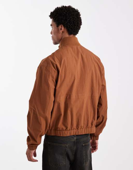 ASOS DESIGN – Gerippte Bomberjacke in Rostrot mit Stehkragen, 3 von 5