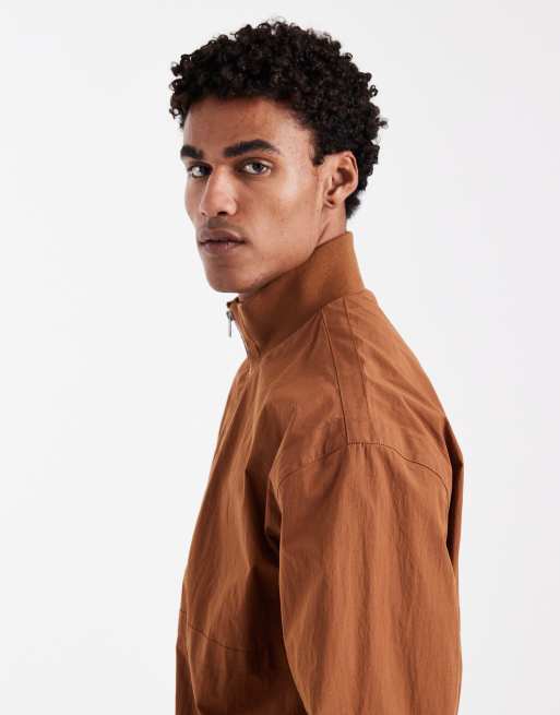 ASOS DESIGN – Gerippte Bomberjacke in Rostrot mit Stehkragen, 5 von 5