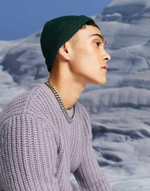 ASOS DESIGN – Gerippte Mini-Fischermütze in Jadegrün
