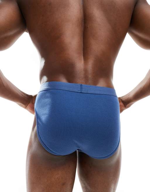 ASOS DESIGN – Gerippte Unterhose in Blau, 4 von 4