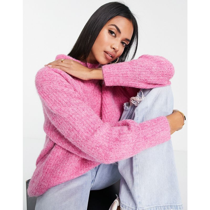 DESIGN – Gerippter Pullover aus hochwertigem Garn in Rosa