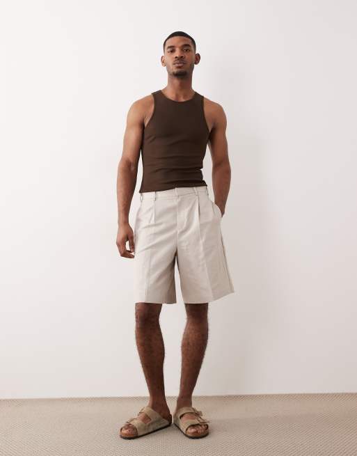 ASOS DESIGN – Geripptes Basic-Muskelshirt in Braun, 2 von 5