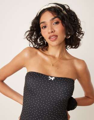 Asos Design Gerri Bandeau Swimsuit In Black