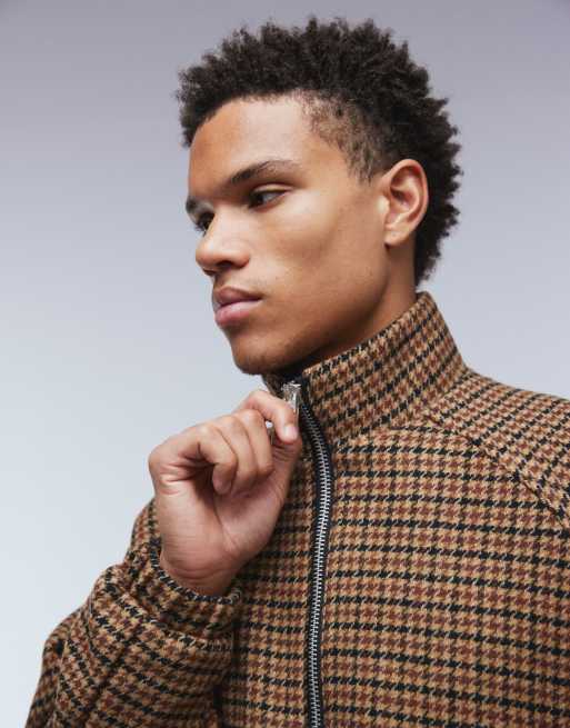 ASOS DESIGN - Geruit Harrington jack van wolmix in bruin, 5 van 5