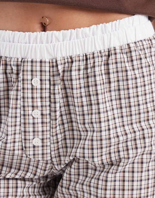 ASOS DESIGN - Geruite broek met elastische tailleband in boxershort-stijl, deel van co-ord set, 5 van 5