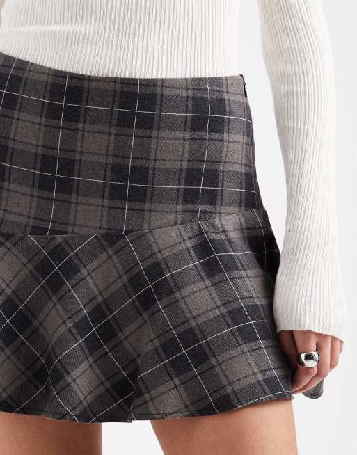 ASOS DESIGN - Geruite geborstelde minirok met verlaagde taille, 2 van 5