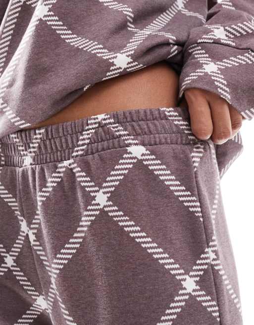 ASOS DESIGN - Geruite joggingbroek met rechte pijpen in bruin, deel van co-ord set, 5 van 5