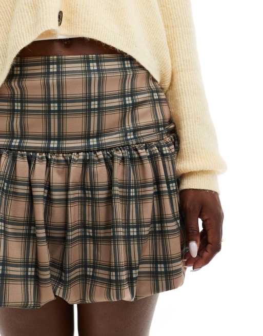 ASOS DESIGN - Geruite mini rok met gepofte zoom, 5 van 5