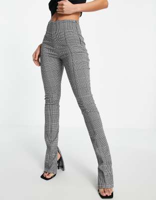 ASOS DESIGN - Geruite skinny broek met ritssluiting aan zijkant | ASOS