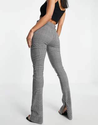ASOS DESIGN - Geruite skinny broek met ritssluiting aan zijkant | ASOS