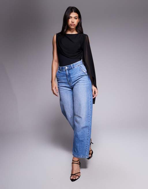 ASOS DESIGN – Geschmeidiger Body in Schwarz mit Cape-Detail aus Netzstoff, 4 von 4