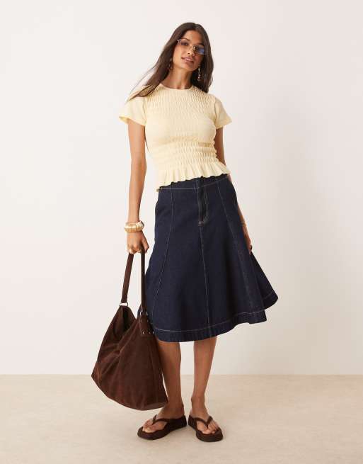 ASOS DESIGN - Gesmokt T-shirt met wafelstructuur, 2 van 4
