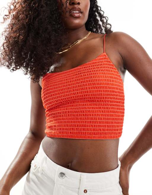 ASOS DESIGN - Gesmokte cami-bralette met horizontale stiksels