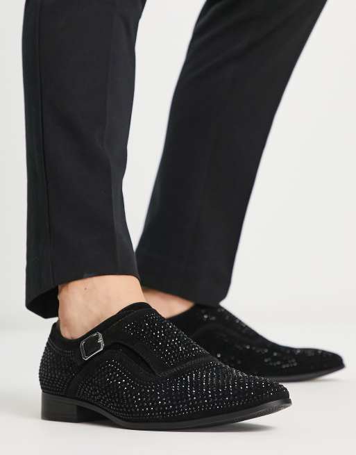 ASOS DESIGN - Gespschoenen met siersteentjes in zwart