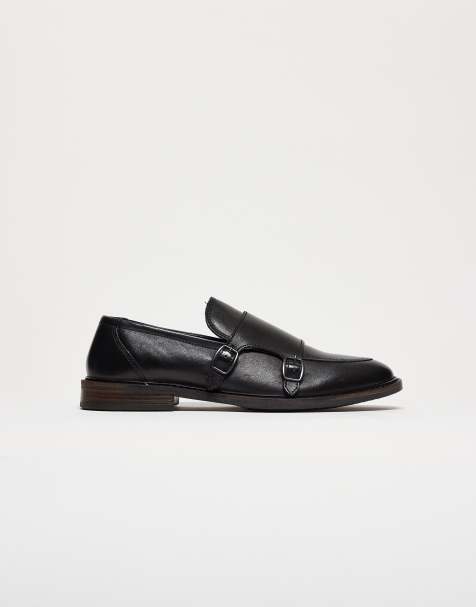 ASOS DESIGN - Gespschoenen van leer in zwart - view 1