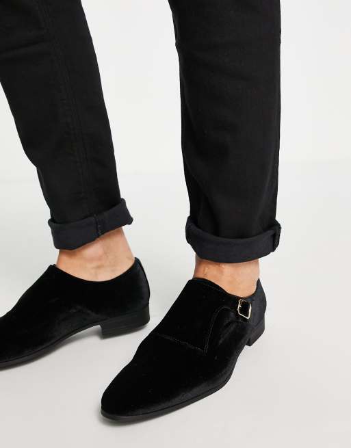 ASOS DESIGN - Gespschoenen van zwart fluweel, 4 van 4