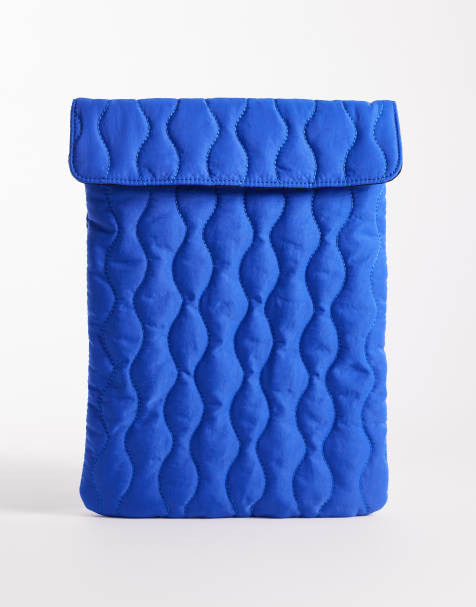 ASOS DESIGN – Gesteppte Laptoptasche in Königsblau - view 1