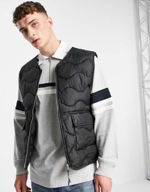 ASOS DESIGN – Gesteppte Pufferweste in Schwarz