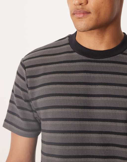 ASOS DESIGN - Gestreept T-shirt in zwart en grijs, 5 van 5