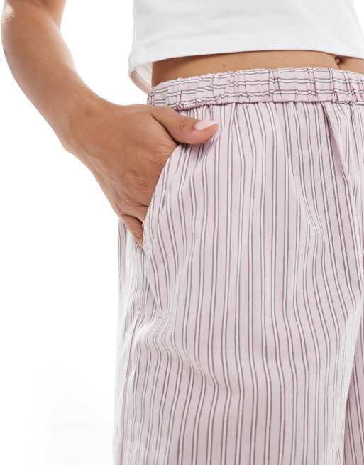 ASOS DESIGN - Gestreepte boxershort van popeline met lange pasvorm in roze, 5 van 5