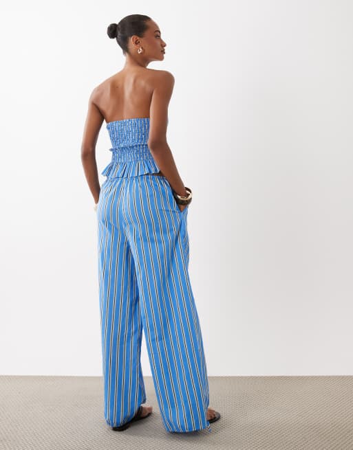 ASOS DESIGN - Gestreepte broek in blauw, deel van co-ord set, 5 van 5