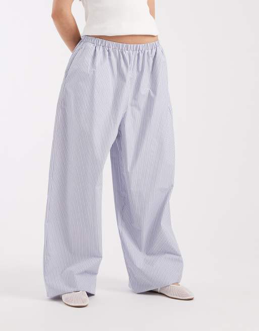 ASOS DESIGN - Gestreepte broek met pofzoom en ballonpijpen in blauw, 2 van 5
