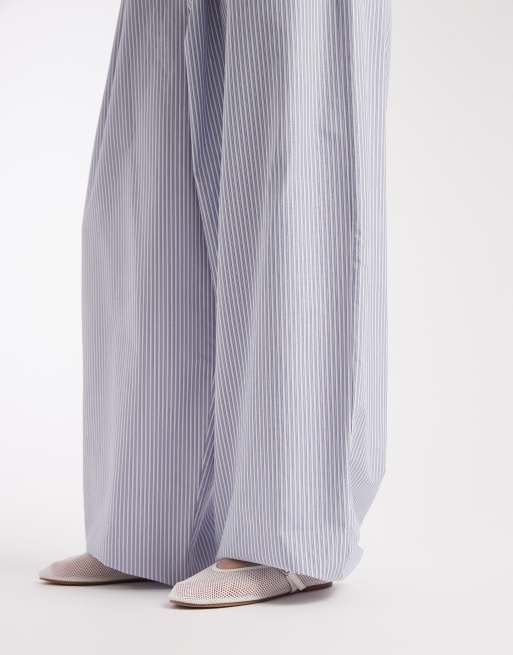 ASOS DESIGN - Gestreepte broek met pofzoom en ballonpijpen in blauw, 4 van 5