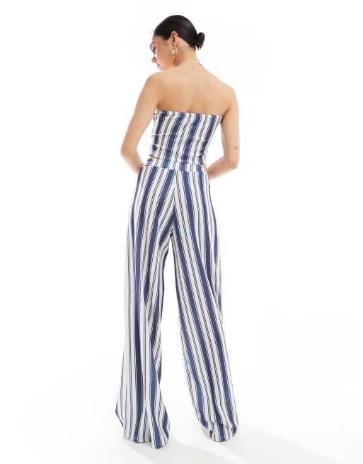 ASOS DESIGN - Gestreepte broek met wijde pijpen en textuur, deel van co-ord set, 4 van 5