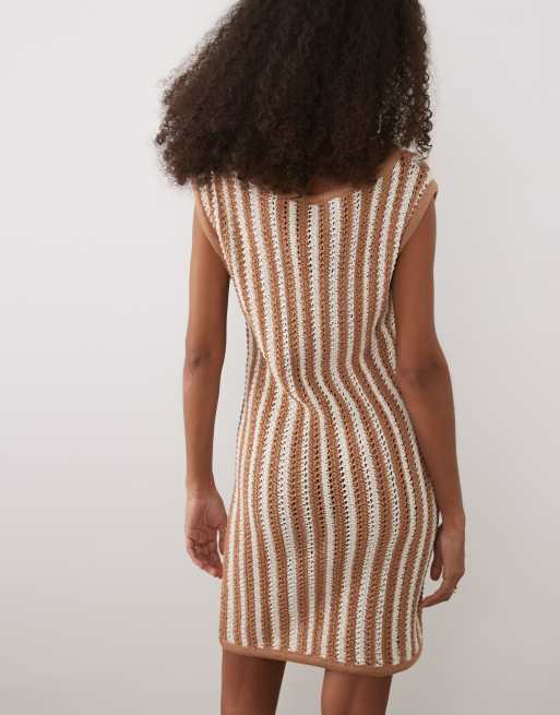ASOS DESIGN - Gestreepte gehaakte mini-jurk, 4 van 4