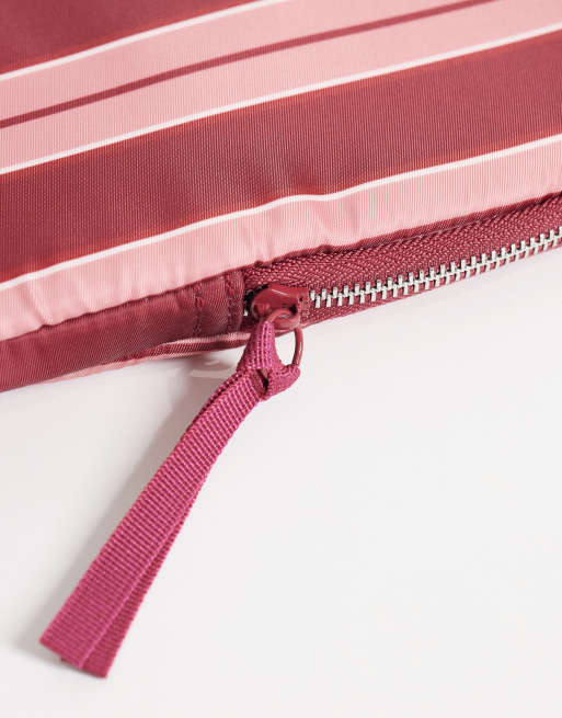 ASOS DESIGN - Gestreepte laptophoes met rits in roze en bordeauxrood, 4 van 4