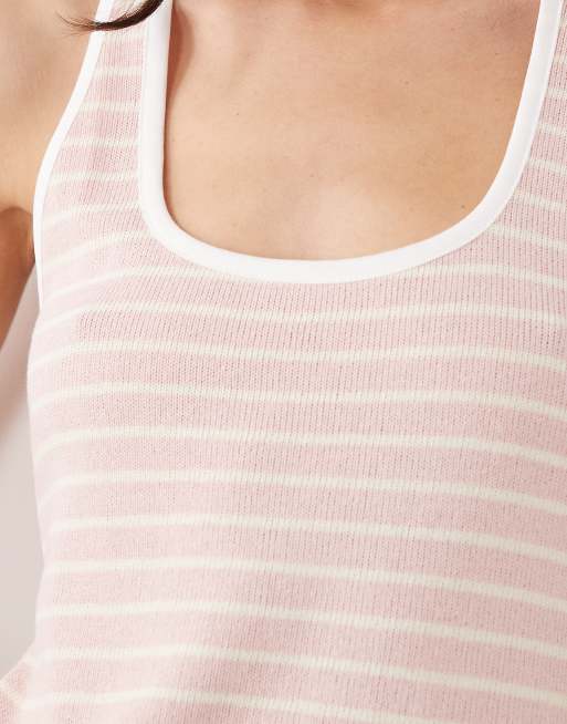 ASOS DESIGN - Gestreepte racertop in lichtroze, 4 van 4